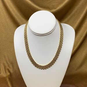 14K Solid Heavy Yellow & White Gold 17.5” Choker Necklace 63.3 gm
